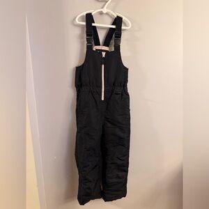 Roebuck & Co Girls Snow Bibs Size XS 4/5 Black Insulated Ski Snow Pants